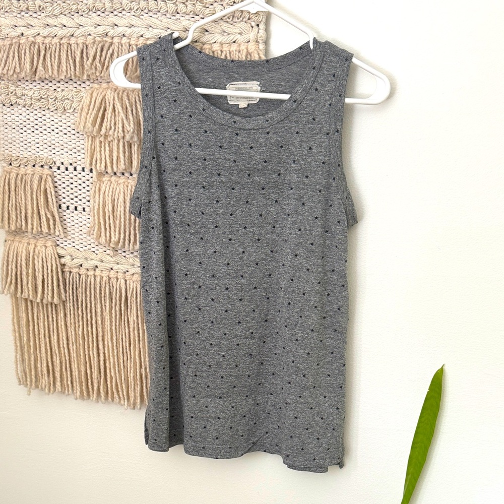 Current/Elliott The Muscle Tee Heather Grey with Polka Star Size M